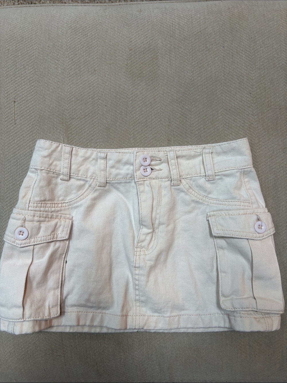SHEIN Women's Cream off white Cargo Mini Skirt